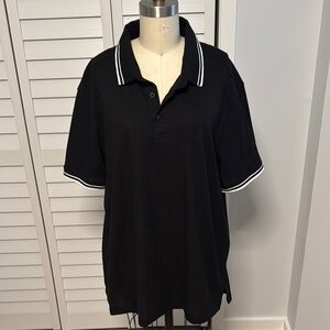 Men’s 14th & Union Black Polo Shirt with White Trim Size XL